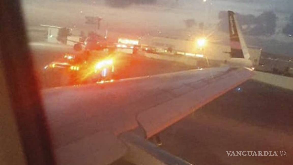 Avión aterriza de emergencia en Cancún por motor incendiado