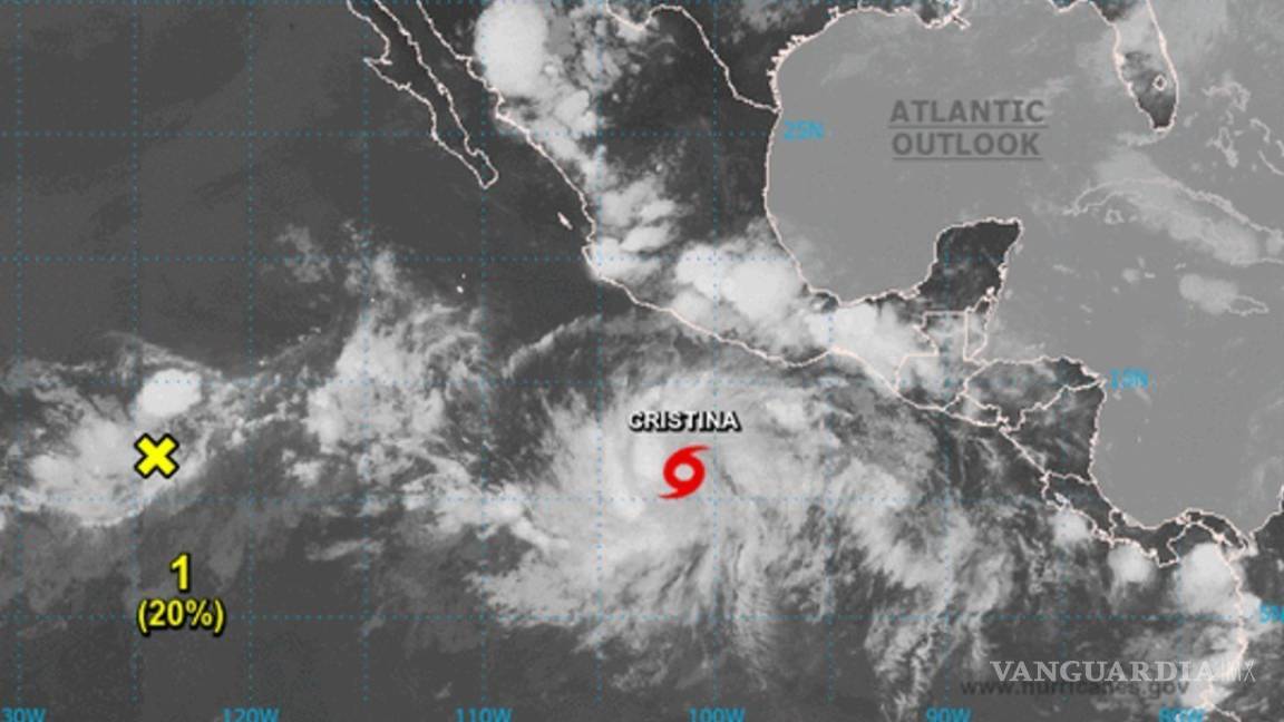 Alerta por tormenta tropical Cristina; podría convertirse hoy en huracán