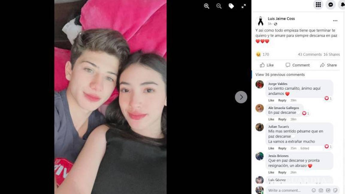 $!Publicación en redes sociales del novio de la joven que falleció en bulevar Pedro Figueroa.