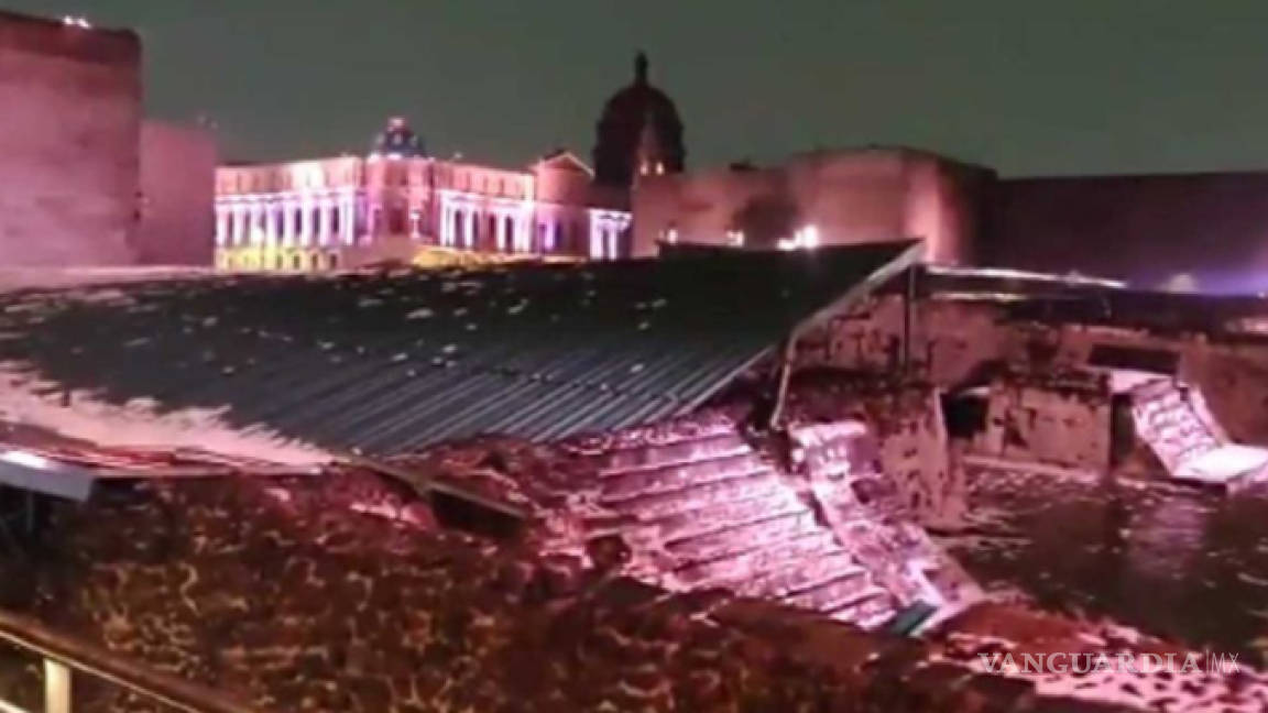 Granizo provocó colapso de techo que cubre el Templo Mayor en la CDMX