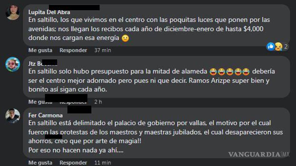 $!Saltillenes piden mejor decoración navideña en Saltillo, luego del encendido de la Villa Navideña en Ramos Arizpe.