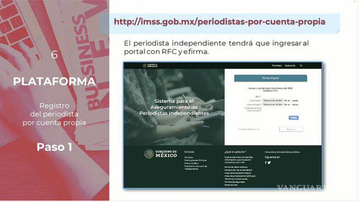 $!Registro para periodistas por cuenta propia al programa de Seguridad Social de la 4T
