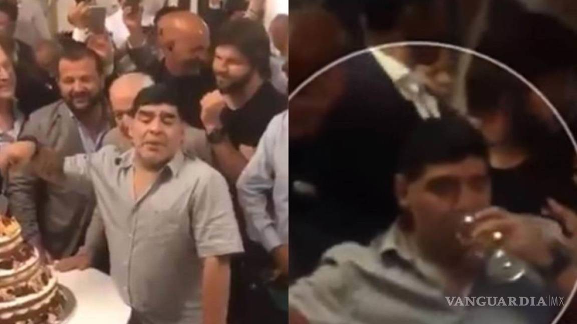 Exhiben a Maradona en aparente estado de ebriedad durante fiesta en Nápoles (video)