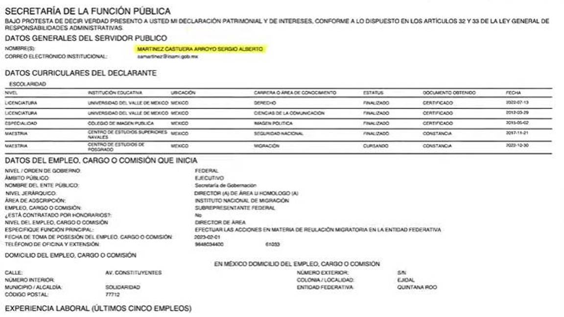 $!En su noticiero, Loret de Mola reveló los documentos que verifican a Martínez Castuera como actual funcionario.
