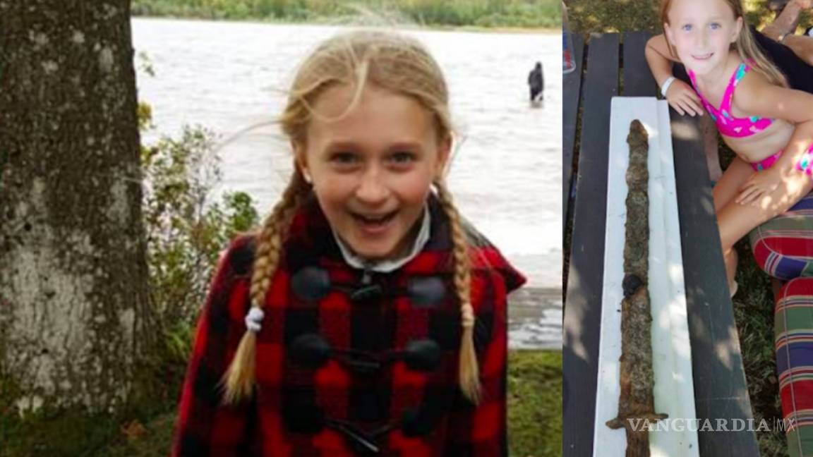 Saga Vanecek, de 8 años, encontró una espada de 1,500 años de antigüedad en Suecia