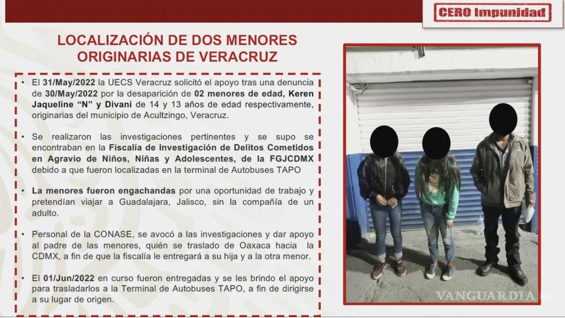 Aseguran a dos menores en CDMX, viajaban de Veracruz hacia Guadalajara por una ‘oferta de trabajo’: SSPC