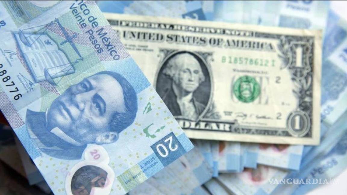 Peso recupera 4 centavos contra el dólar; tipo de cambio se ubica en 19.1350 unidades