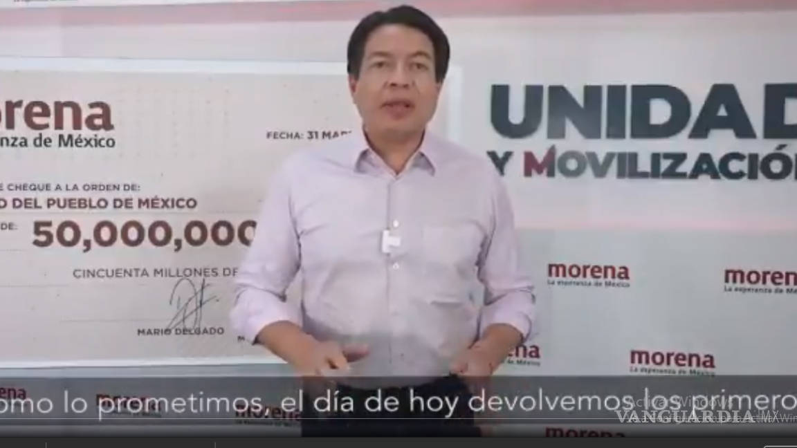 'En Morena tenemos palabra': partido devuelve los primeros 50 mdp al INE