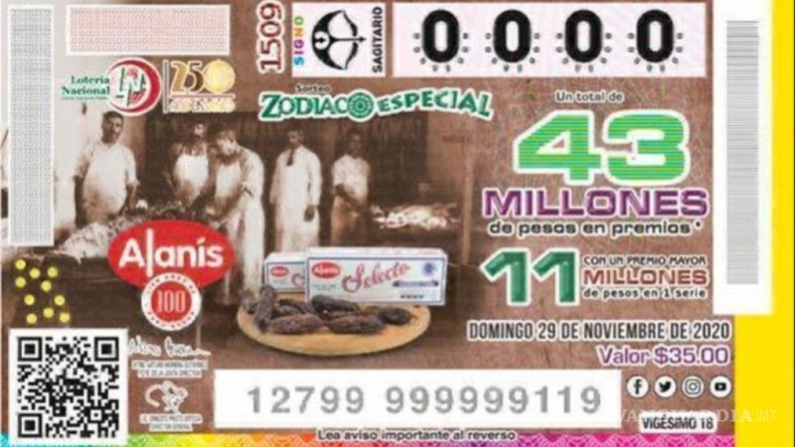 Conmemoran en la Lotería Nacional a Alanís Alimentos