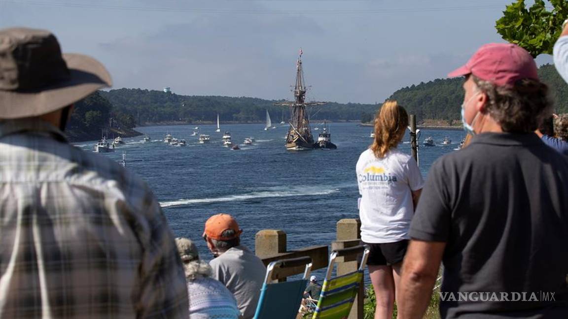 $!Tras una restauración de tres años réplica del Mayflower regresa al puerto de Plymouth