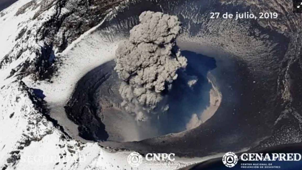 Confirman destrucción de domo en cráter del Popocatépetl