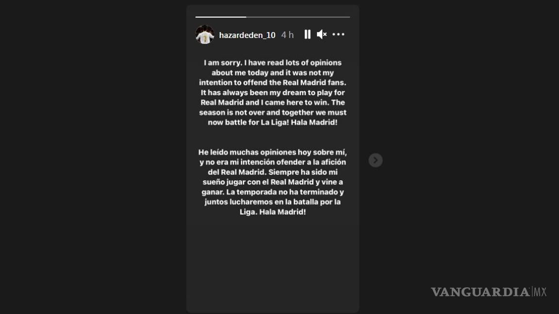 $!Hazard hace un 'Oribe Peralta' y pide disculpas a la afición del Madrid