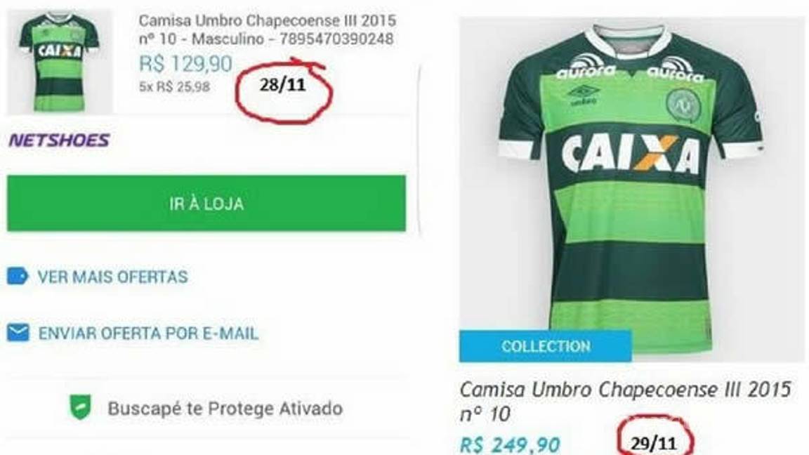 $!Luego de la tragedia; aumenta el precio de la playera del Chapecoense