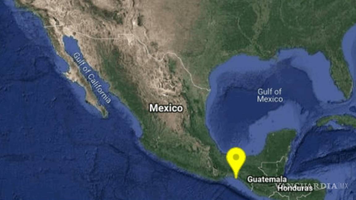 Se registra sismo de magnitud 5.3 en Chiapas