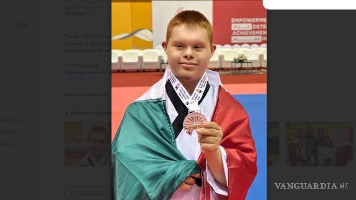 Coahuilense con síndrome de Down gana bronce en Campeonato Mundial de Taekwondo, en Manama, Bahrein