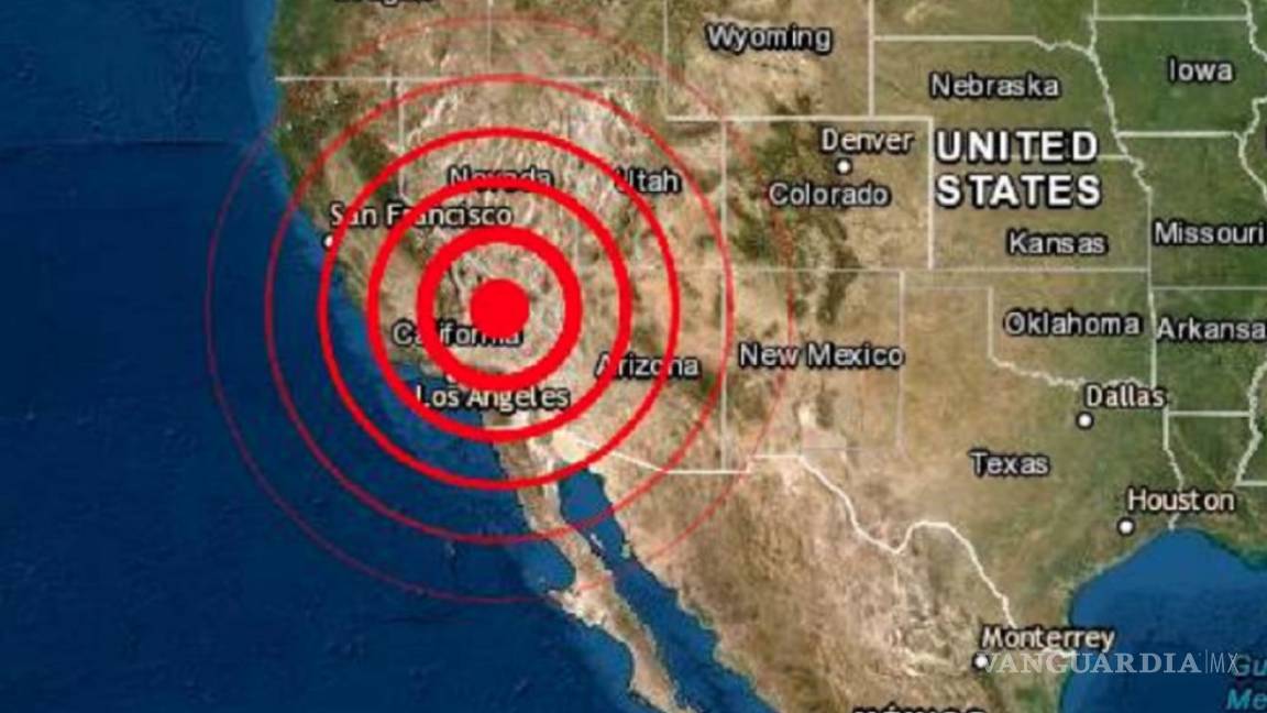 Reportar sismo de magnitud de 6 en California