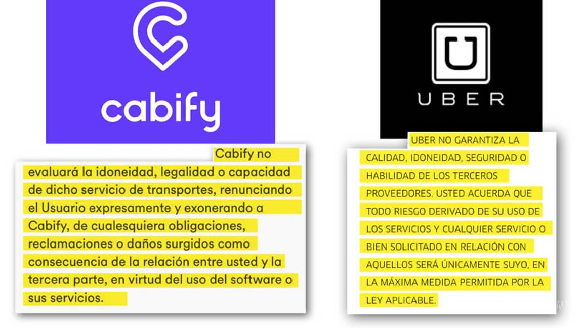 $!Cláusula deslinda a UBER y Cabify de riesgos para sus usuarios