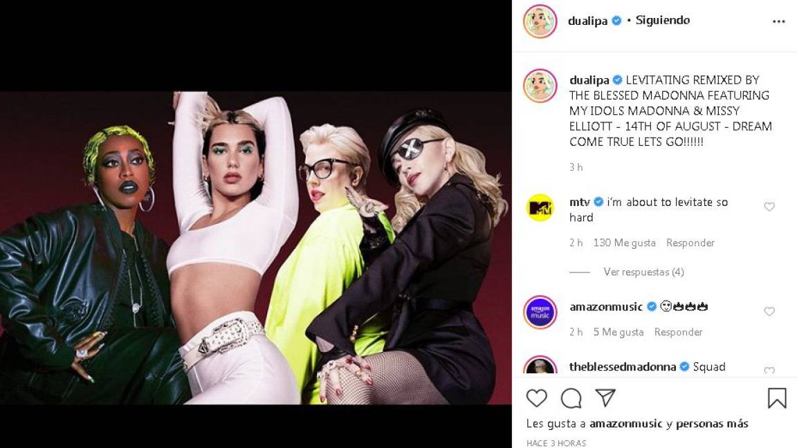 Dua Lipa Anuncia Remix De Levitating Junto A Madonna Y Missy Elliot 3093