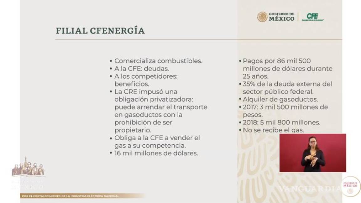 $!La lista de Bartlett: Felipe Calderón y Salinas de Gortari responsables de debilitar la CFE