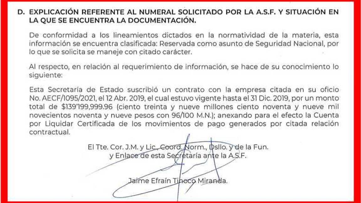 $!Sedena oculta contratos de Pegasus, software para espionaje