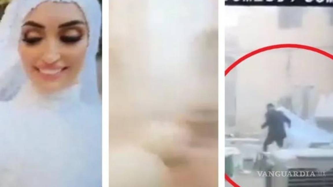Sorprende a novia explosión en Beirut durante sesión fotográfica (VIDEO)