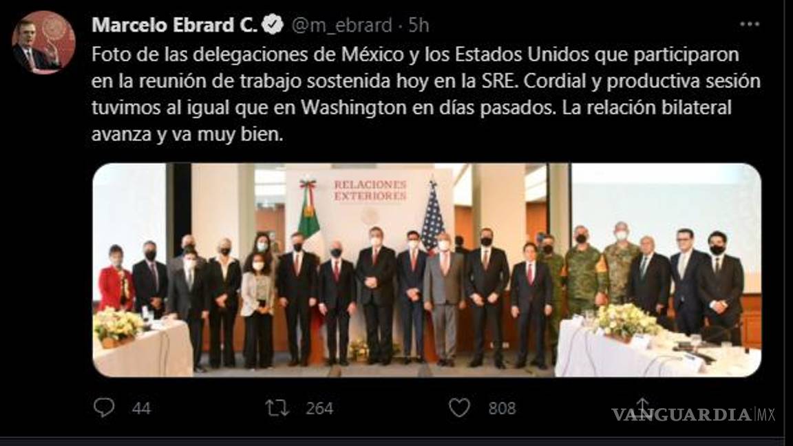 $!Migración y seguridad, los temas de la reunión del canciller Marcelo Ebrard con funcionarios de EU