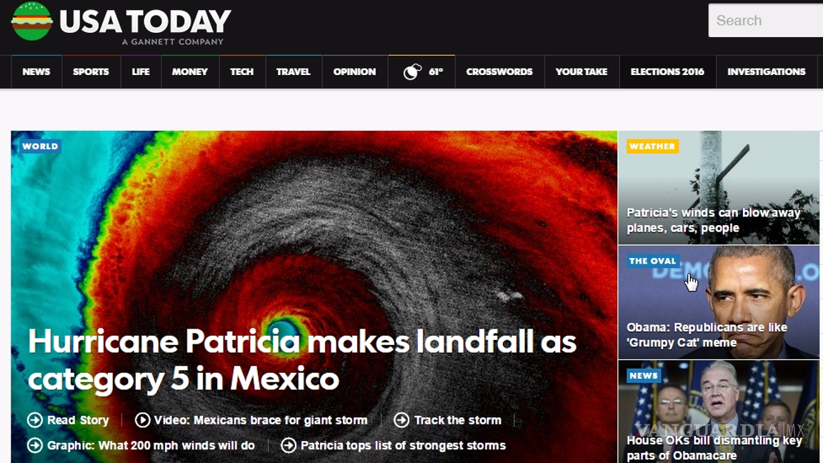 $!Prensa internacional, atenta a emergencia por Patricia