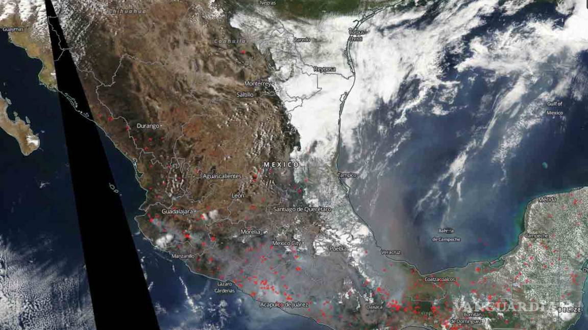 Así se ven los incendios en México desde un satélite de la NASA