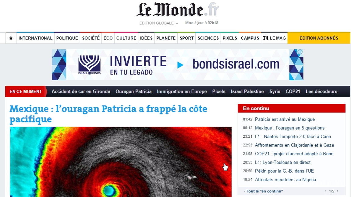 $!Prensa internacional, atenta a emergencia por Patricia