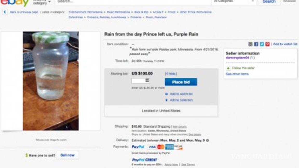 $!No es broma: venden lluvia del día que murió Prince