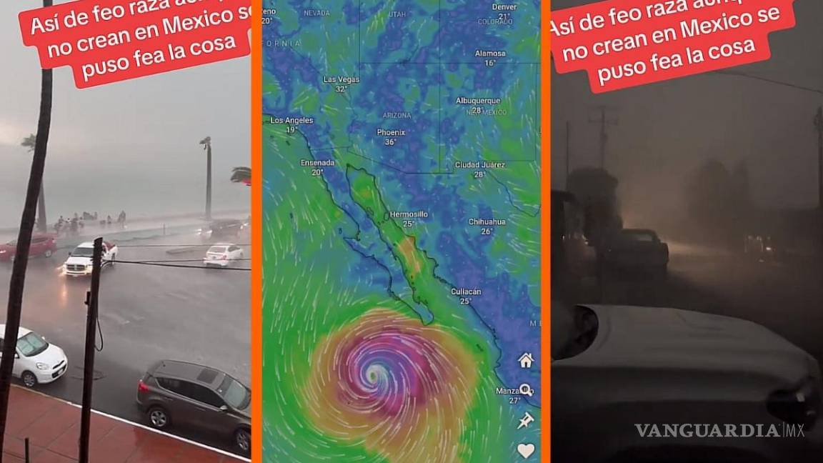 ¡El cielo se cae! Comparten en TikTok videos tras paso del huracán Hilary en Sonora y Baja California