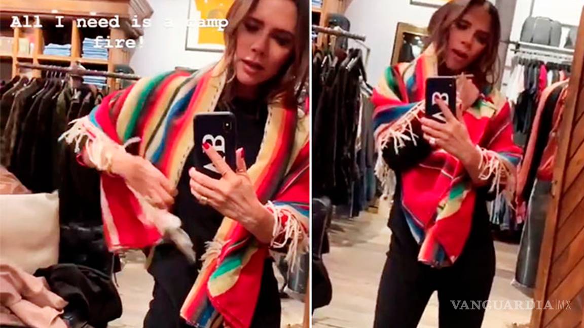 $!Como saltillense, ¡Victoria Beckham luce un sarape!