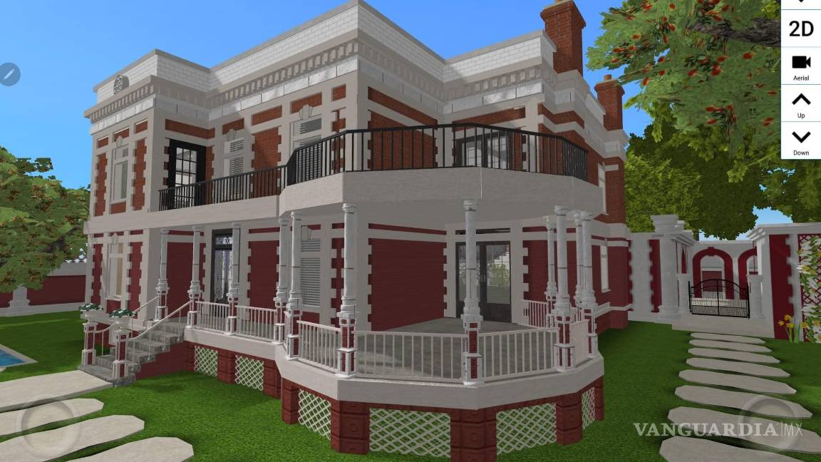 $!Un acercamiento a los detalles arquitectónicos de la Casa Roja, meticulosamente reproducidos en el render.