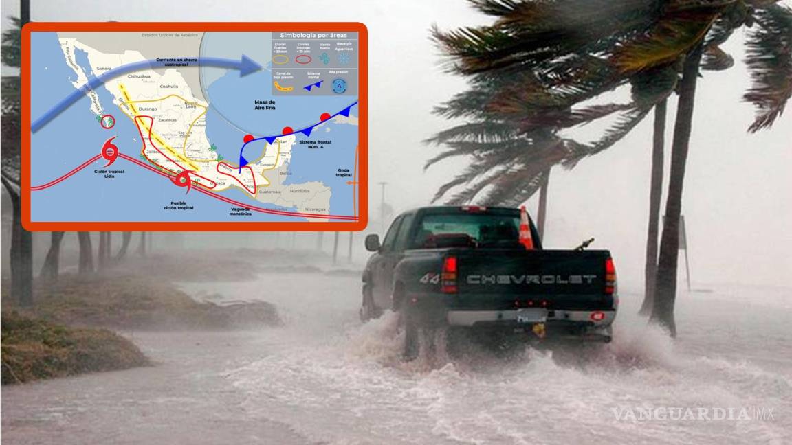 ¡Alerta en México!... Dos ciclones tropicales y nuevo frente frío impactarán al territorio mexicano; fuertes lluvias, inundaciones y bajas temperaturas para estos estados