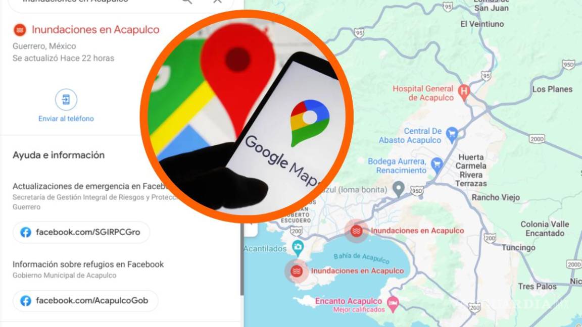 Google Maps activa el ‘mapa de crisis’ para alertar a ciudadanos por inundaciones tras paso de Otis en Acapulco