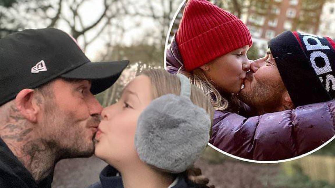 $!No es la primera vez que David Beckham publica una foto besando en los labios a su hija. En 2018, compartió una imagen similar