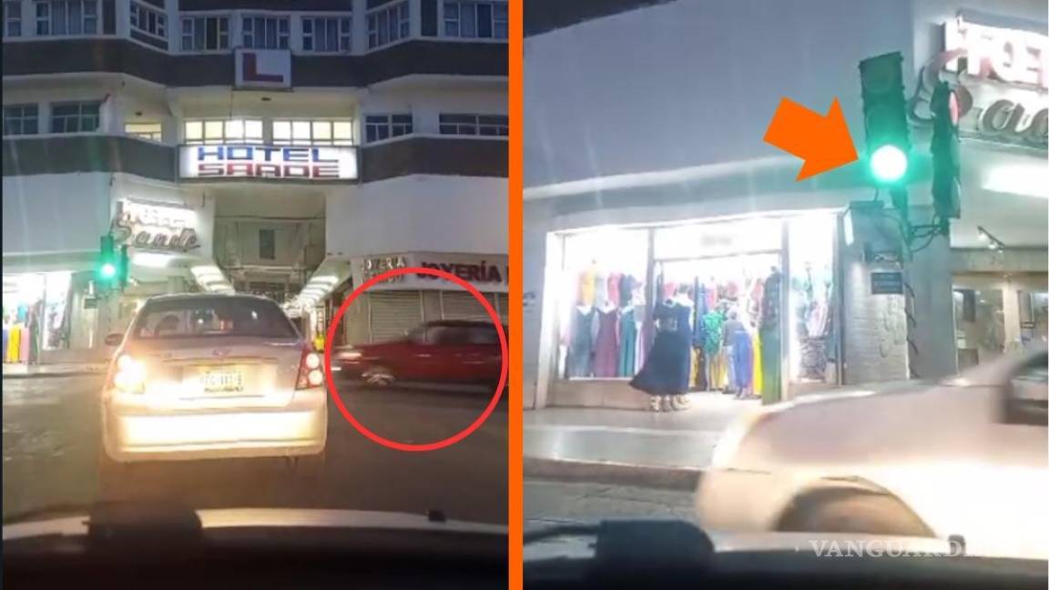‘Les vale queso la vida’: hombre exhibe a conductores que se pasan el rojo en Centro Histórico de Saltillo (VIDEO)