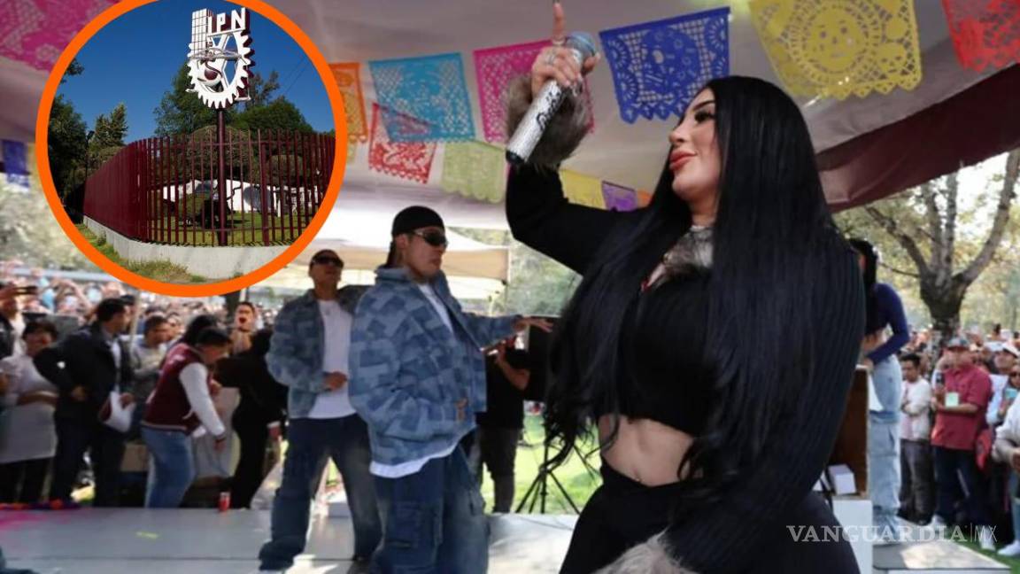 Bellakath, cantante de ‘Reggaeton Champagne’, entrega ‘calaverita’ a estudiantes del IPN en CDMX