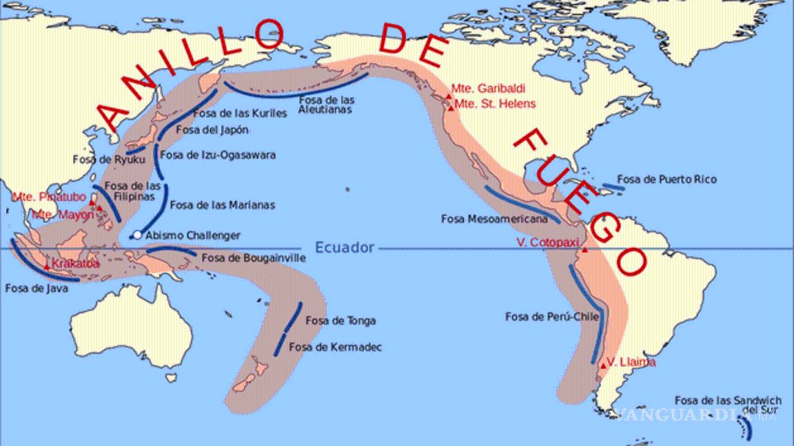 $!Erupción de Krakatoa genera reacción en cadena en 15 volcanes del Cinturón de Fuego; entre ellos el Popocatépetl