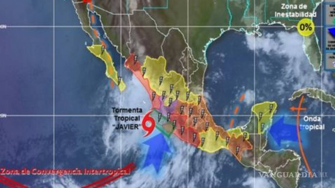 Tormenta tropical Javier se forma en el Pacífico Mexicano