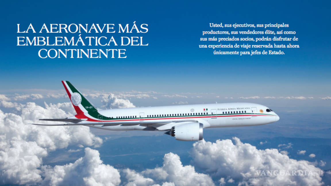 'La aeronave más emblemática del continente'... con un folleto, AMLO busca vender avión presidencial de Calderón