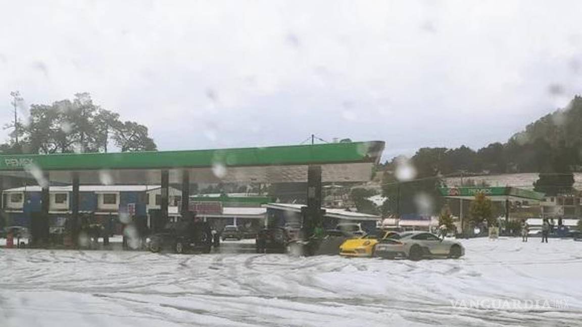 $!Fuerte granizada opacó la “eterna primavera” en autopista México-Cuernavaca