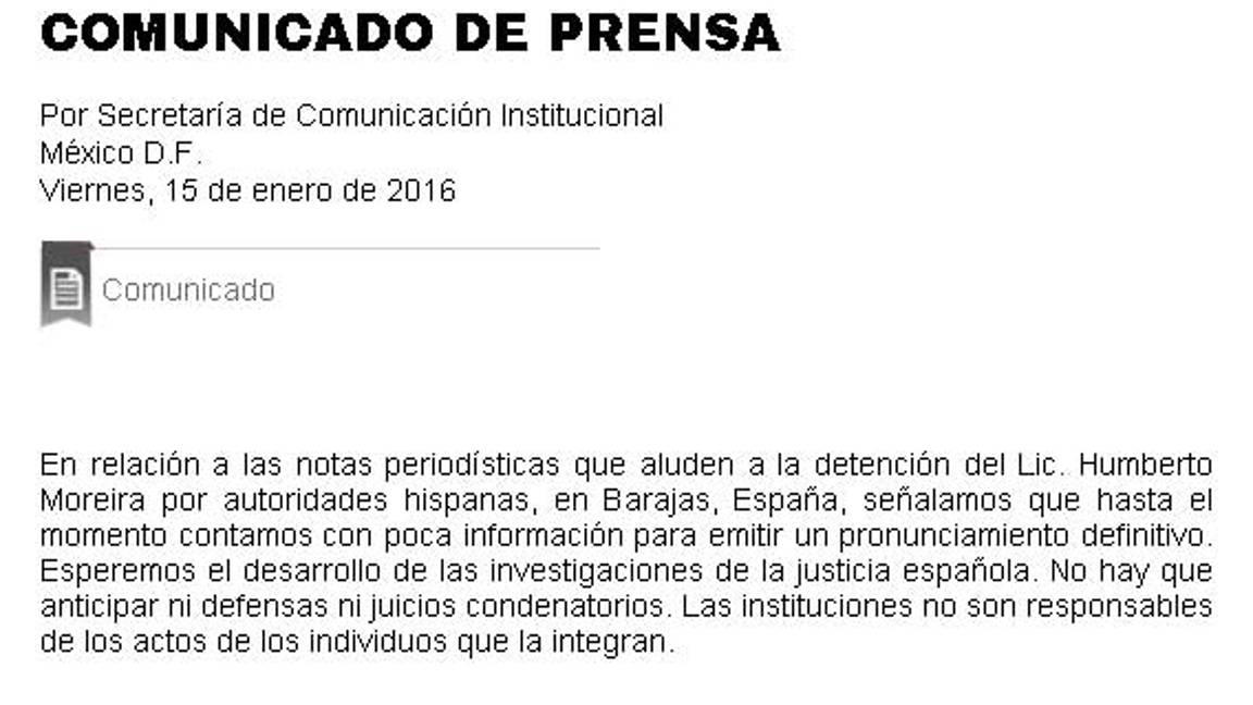 $!El PRI, cauteloso ante la detención de Humberto Moreira