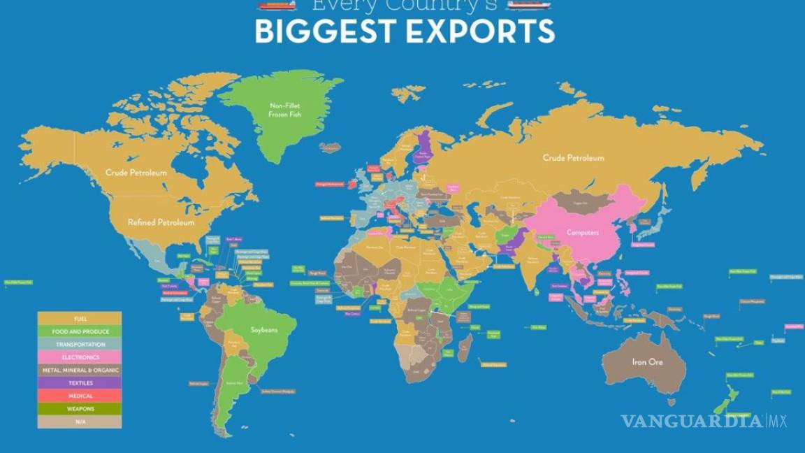 ¿Qué es lo que más exporta e importa cada país del mundo?