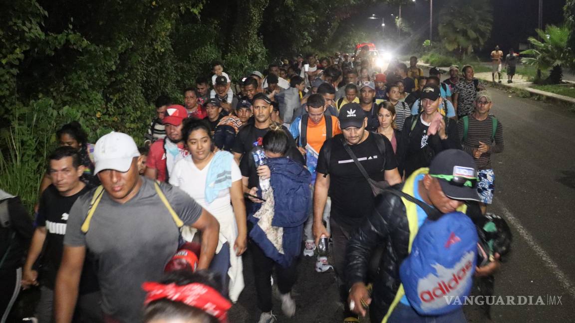 Dispersan una caravana de migrantes en Tapachula Chiapas; su plan es llegar a los EU