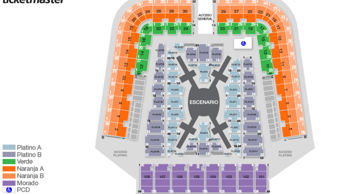 $!Mapa de zonas para los conciertos de BTS en el Estadio GNP Seguros