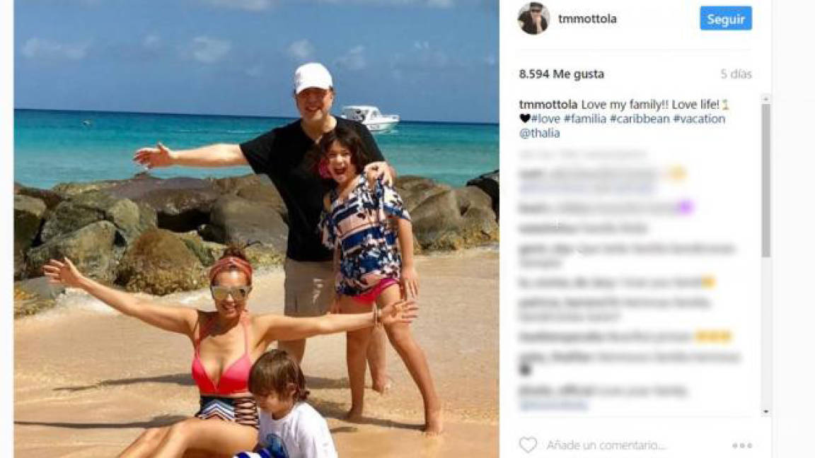 Tommy Mottola muestra el rostro de sus hijos con Thalía