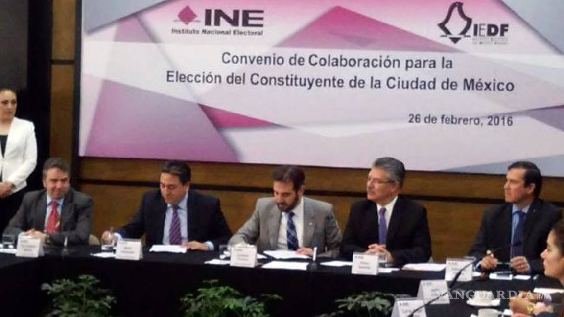 INE y el IEDF firman convenio para elección del Constituyente