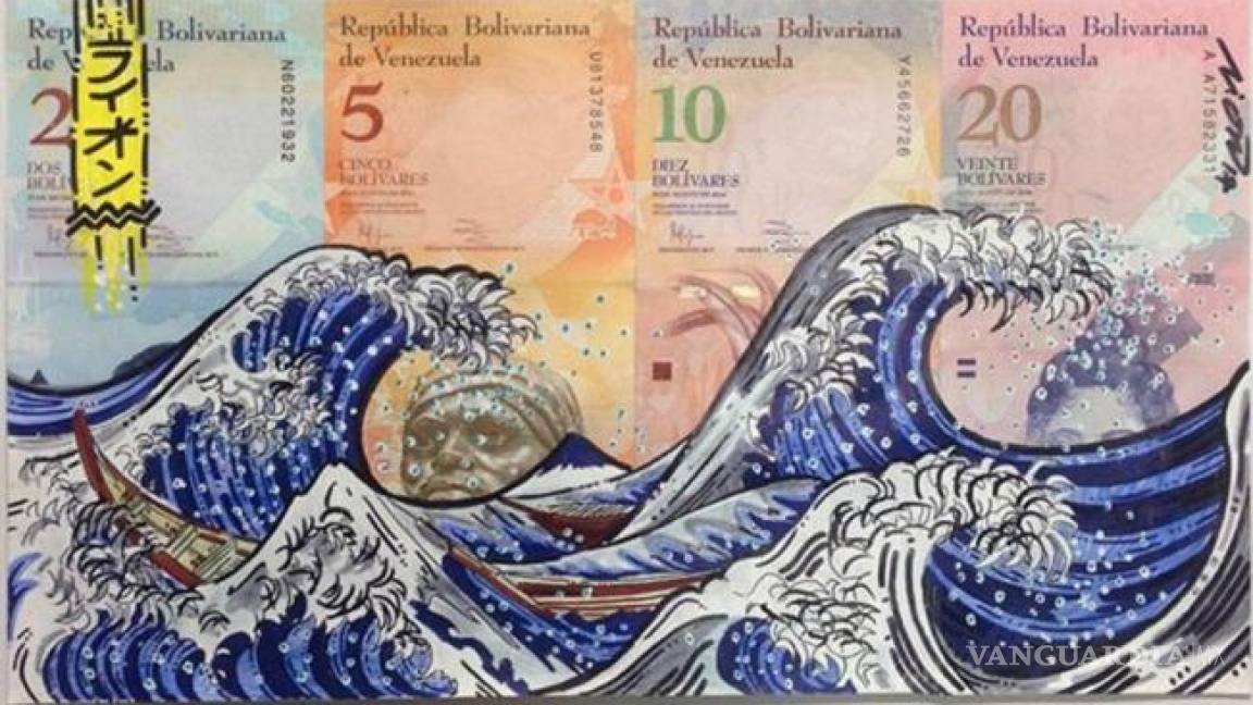 Arte en billetes contra la crisis en Venezuela