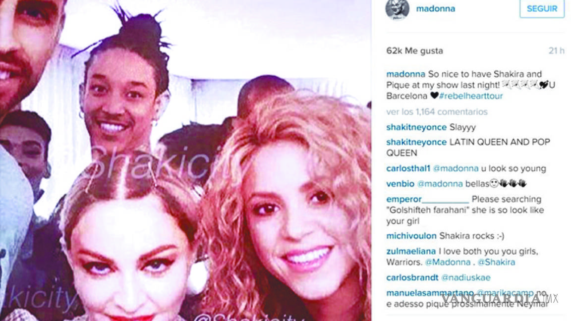 Madonna comparte foto junto a Shakira y Piqué